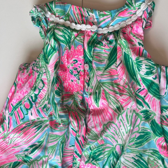 Lilly Pulitzer Pink and Green Floral Kids Dress - Picture 8 of 11